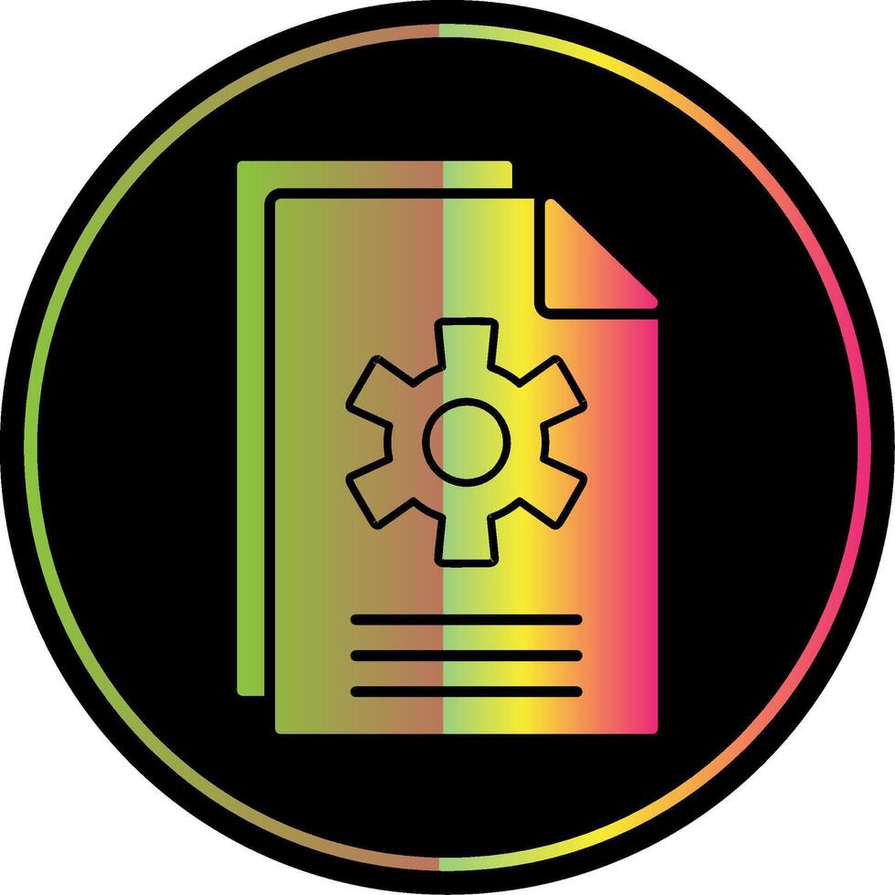 Document Glyph Due Color Icon vector