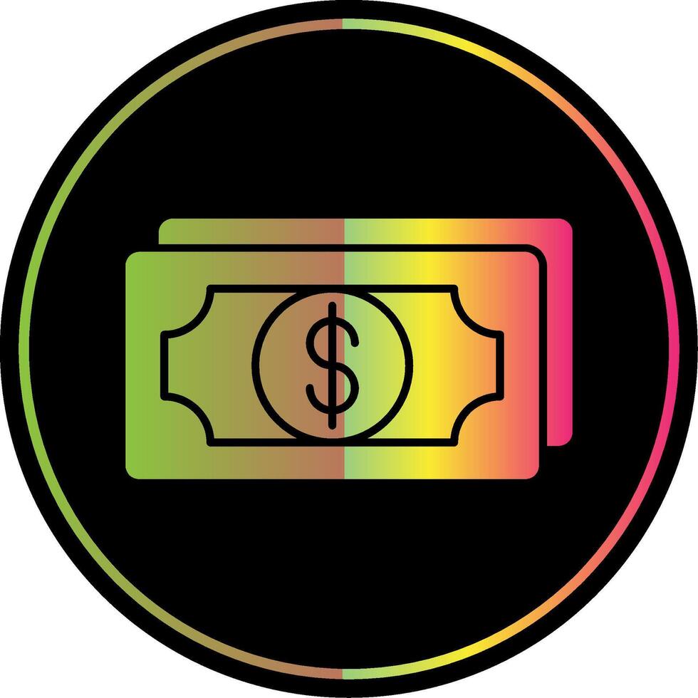 Money Glyph Due Color Icon vector