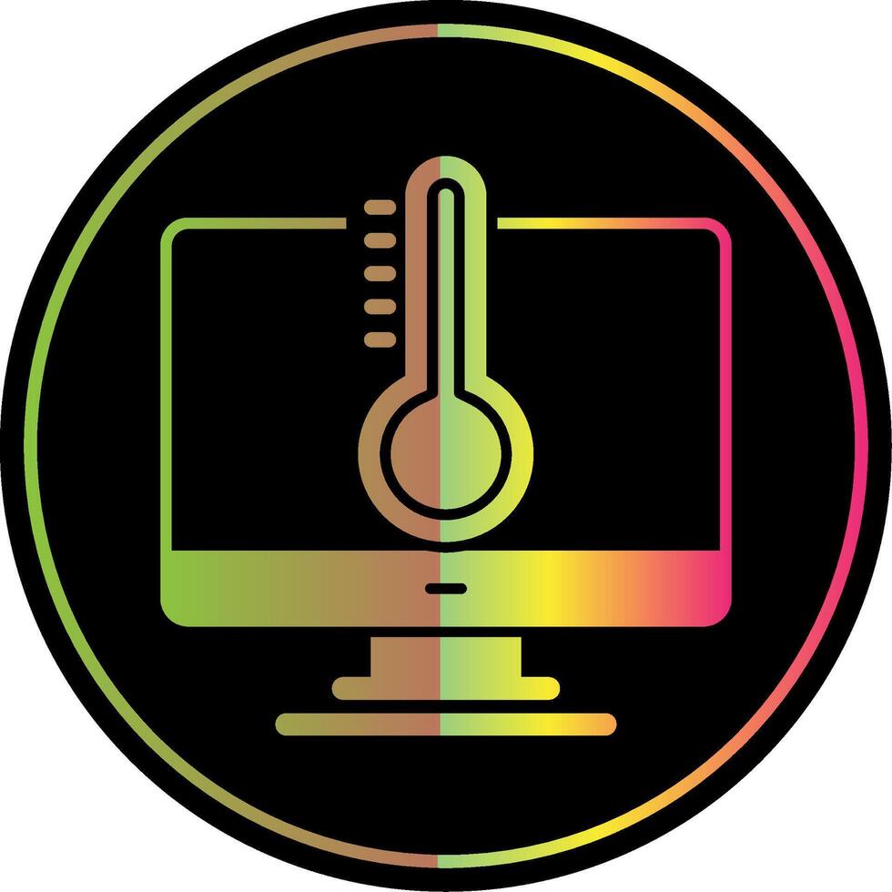 temperatura glifo debido color icono vector