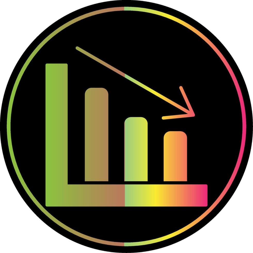 Line chart Glyph Due Color Icon vector