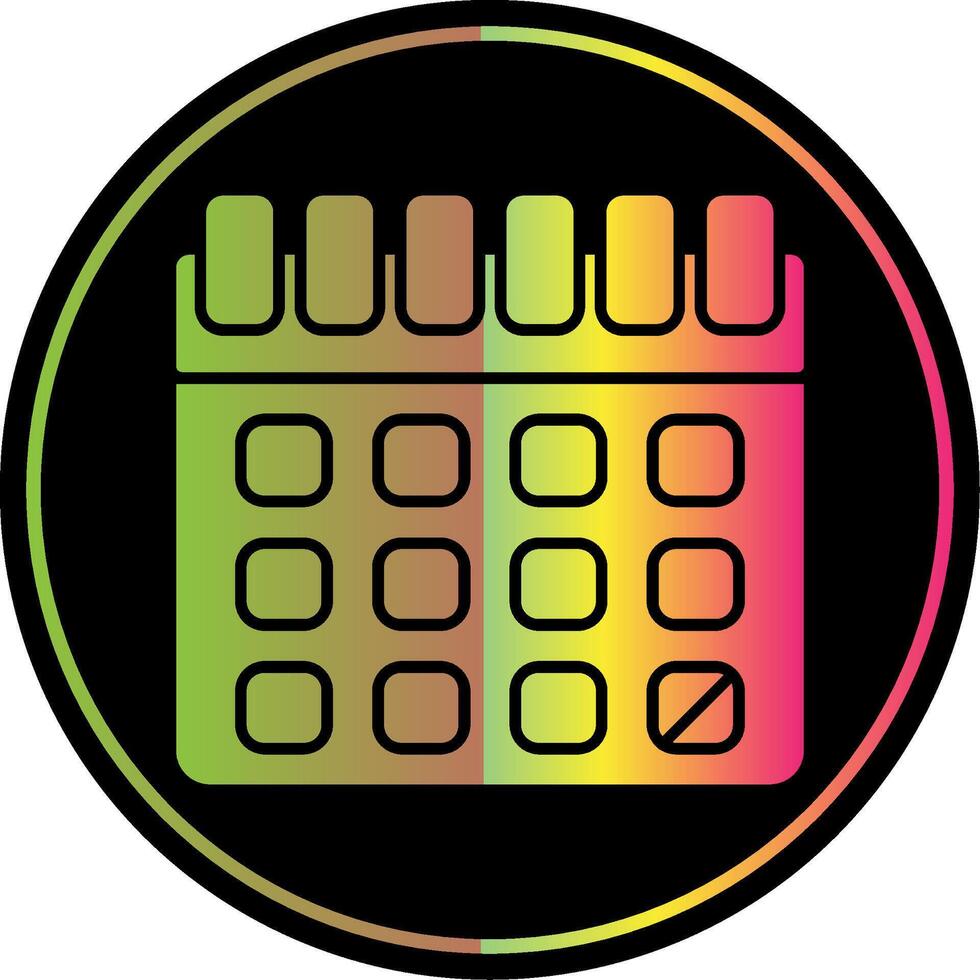 Calendar Glyph Due Color Icon vector