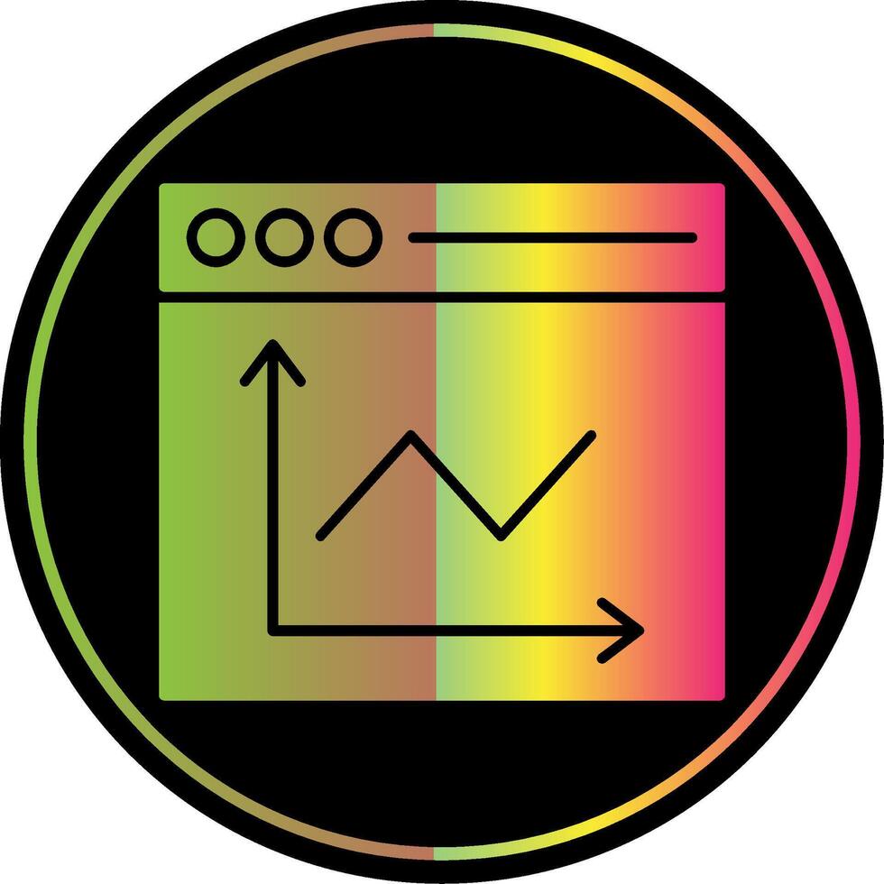 Line Chart  Glyph Due Color Icon vector