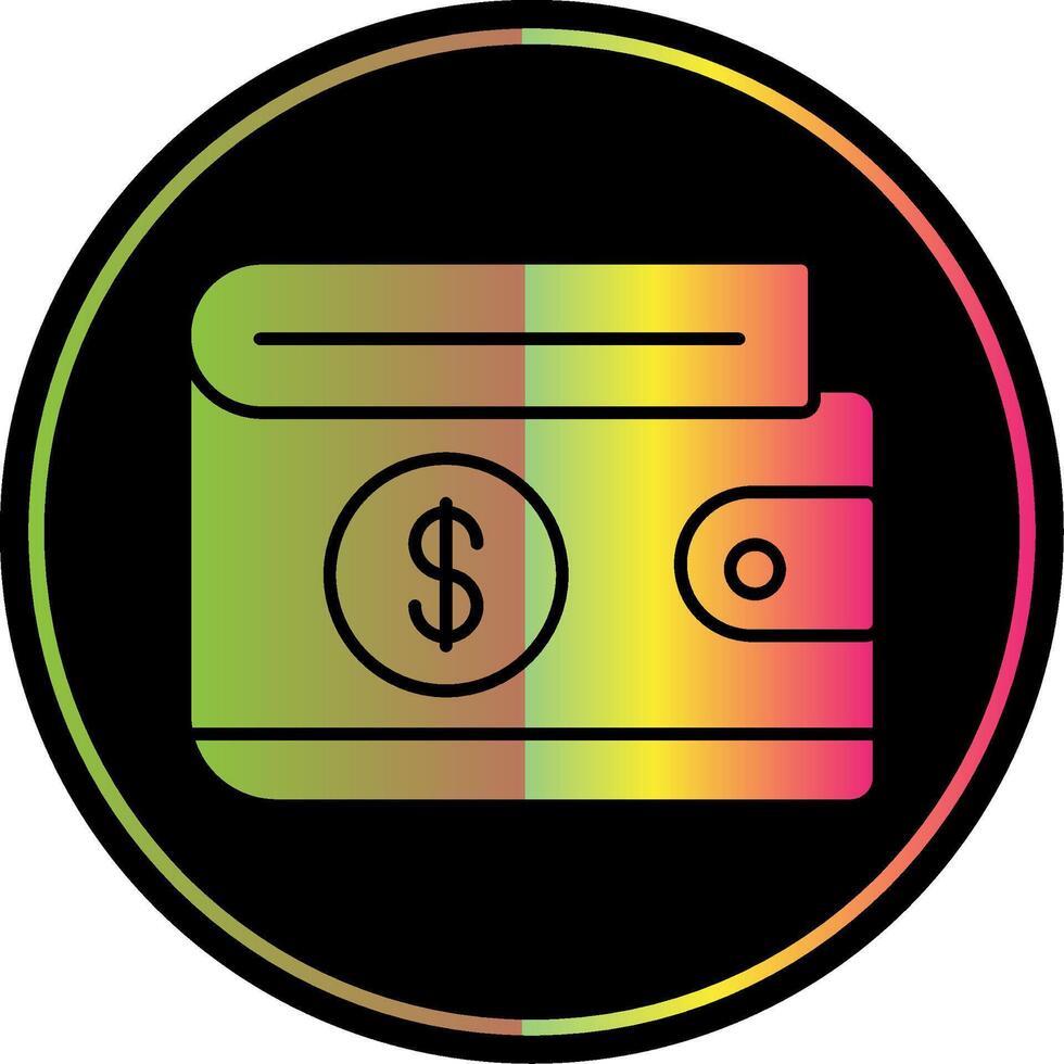 Wallet Glyph Due Color Icon vector