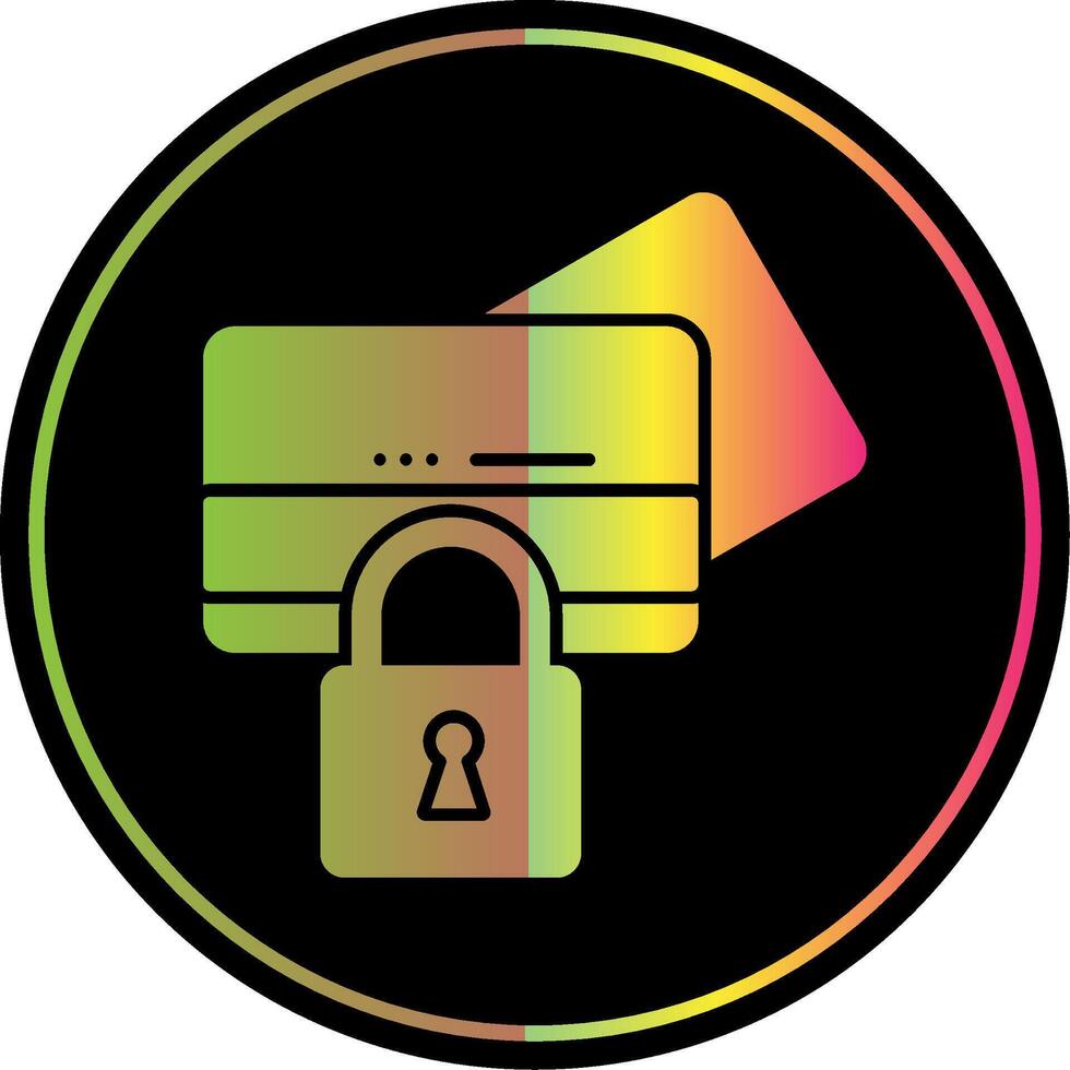 Lock Glyph Due Color Icon vector