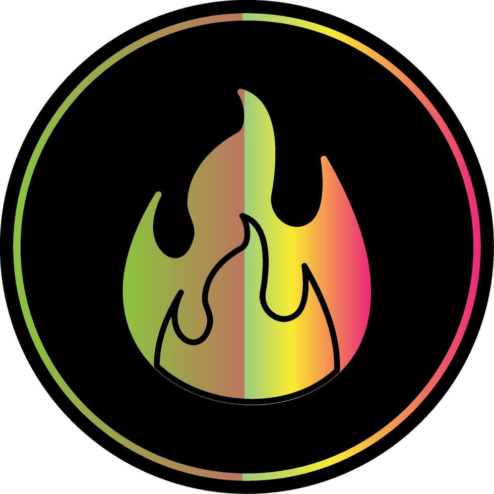 Flame Glyph Due Color Icon vector