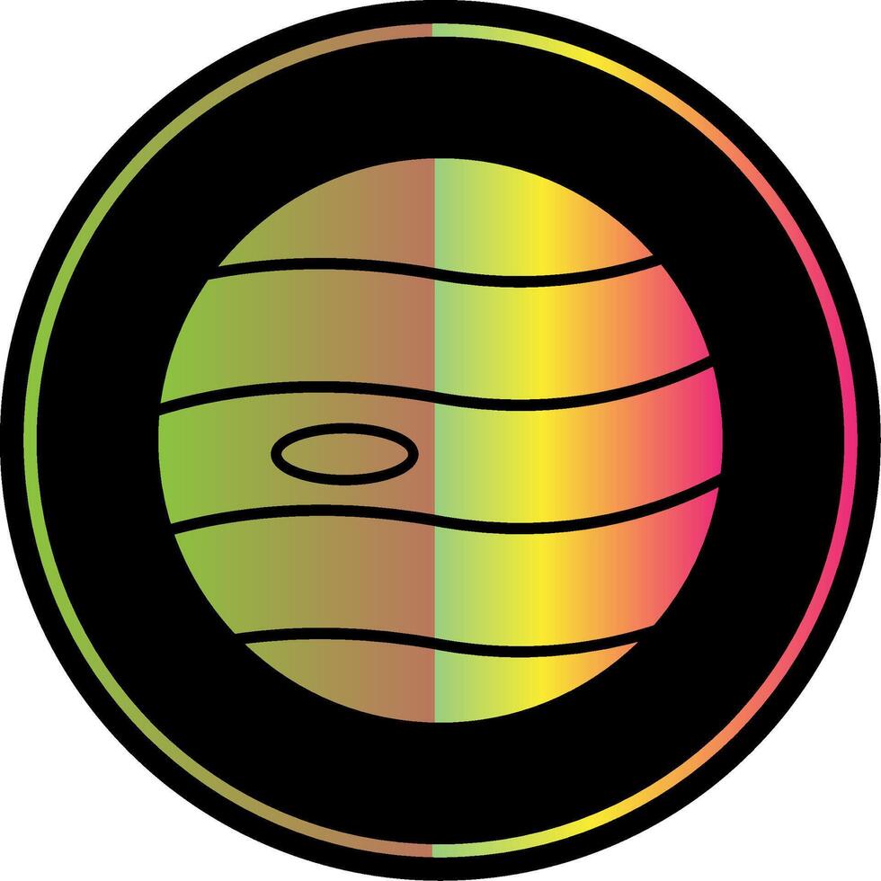 Planet Glyph Due Color Icon vector