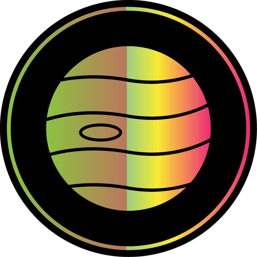 Planet Glyph Due Color Icon vector