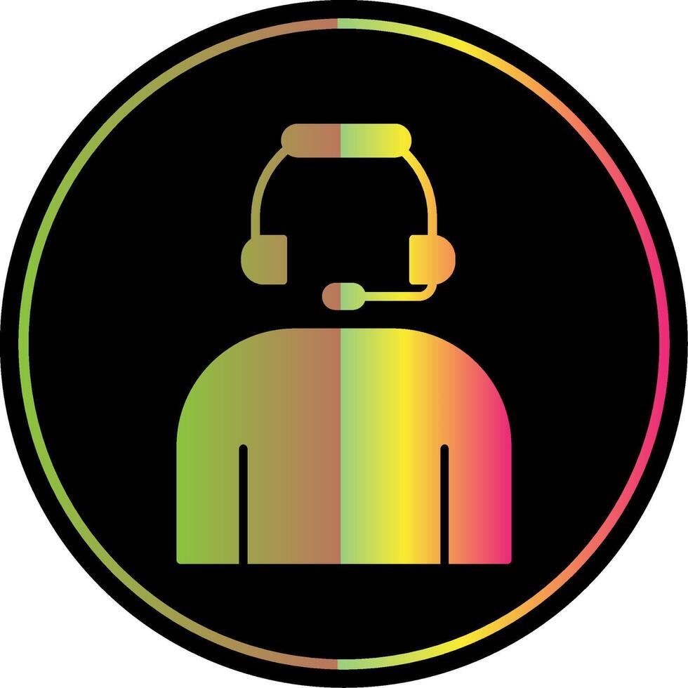 Headset Glyph Due Color Icon vector