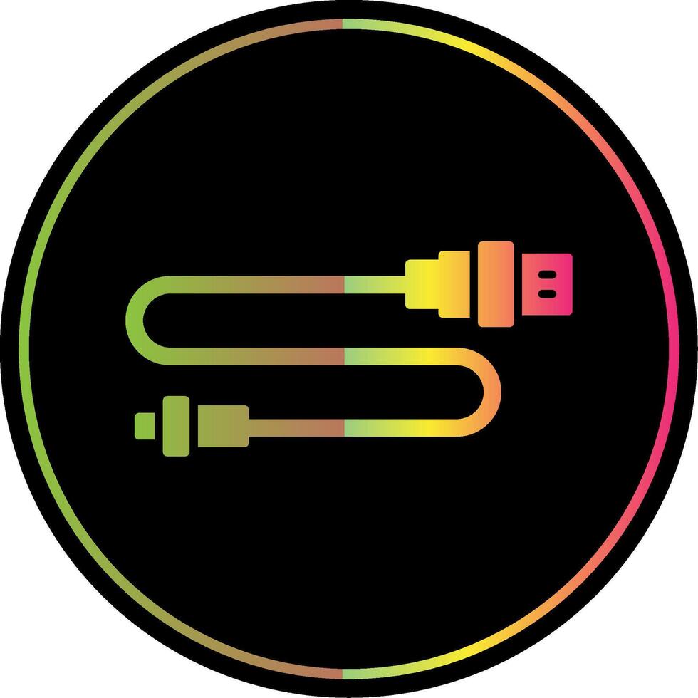 Usb Connector Glyph Due Color Icon vector