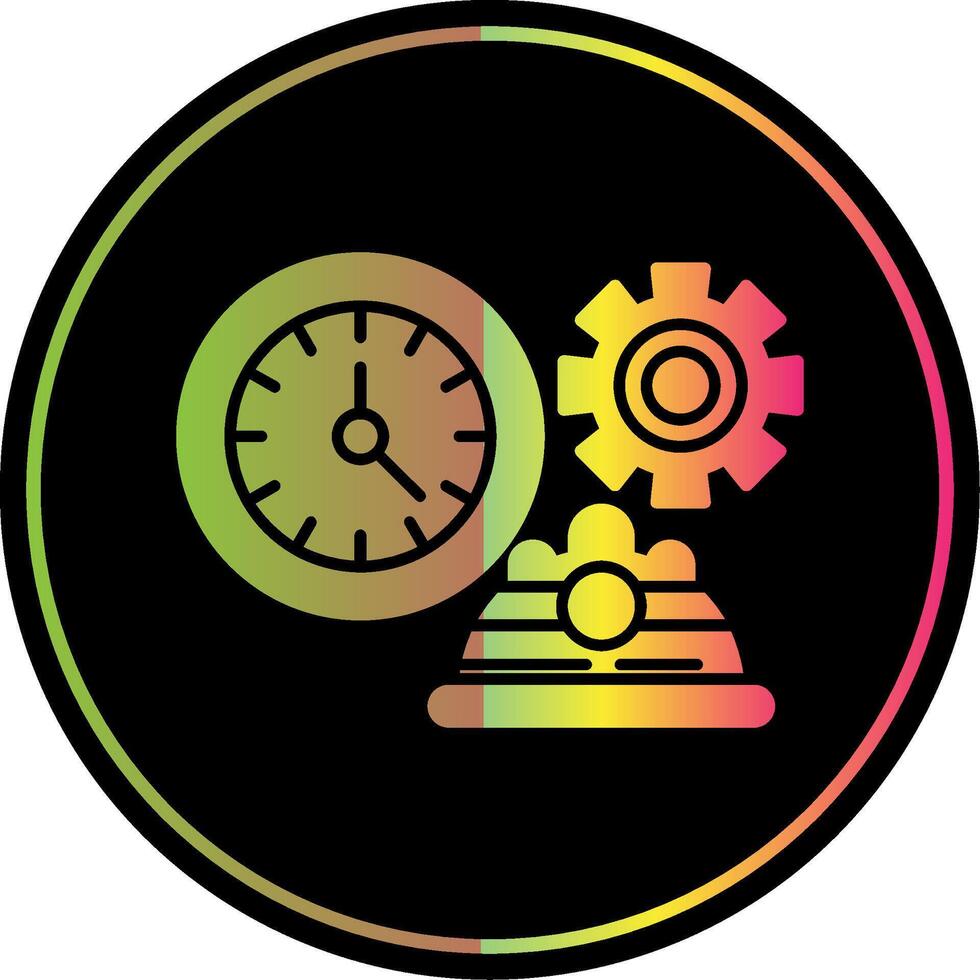 Working Hours Glyph Due Color Icon vector