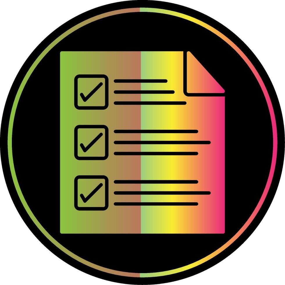Cheklist Glyph Due Color Icon vector