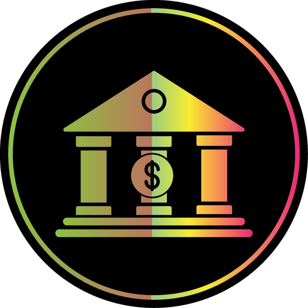 Bank Glyph Due Color Icon vector