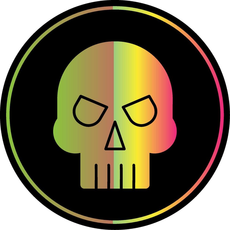 Skull Glyph Due Color Icon vector