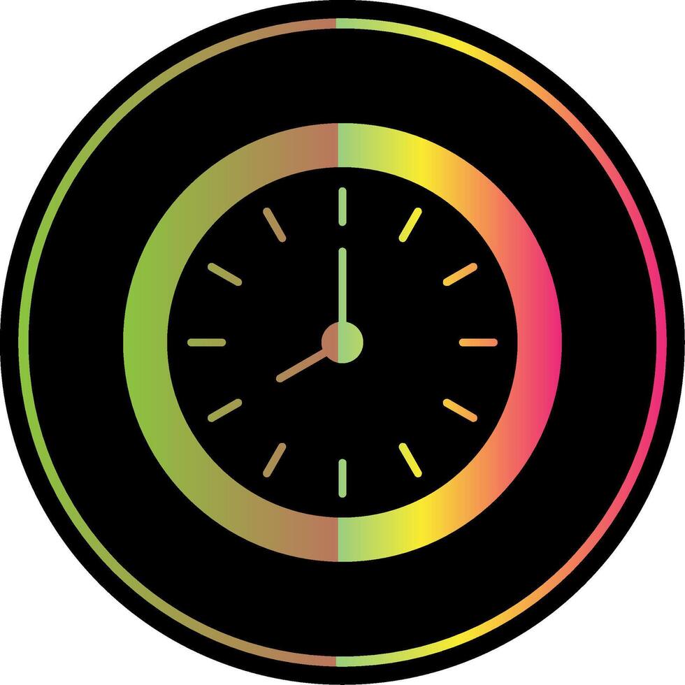 Wall Clock Glyph Due Color Icon vector