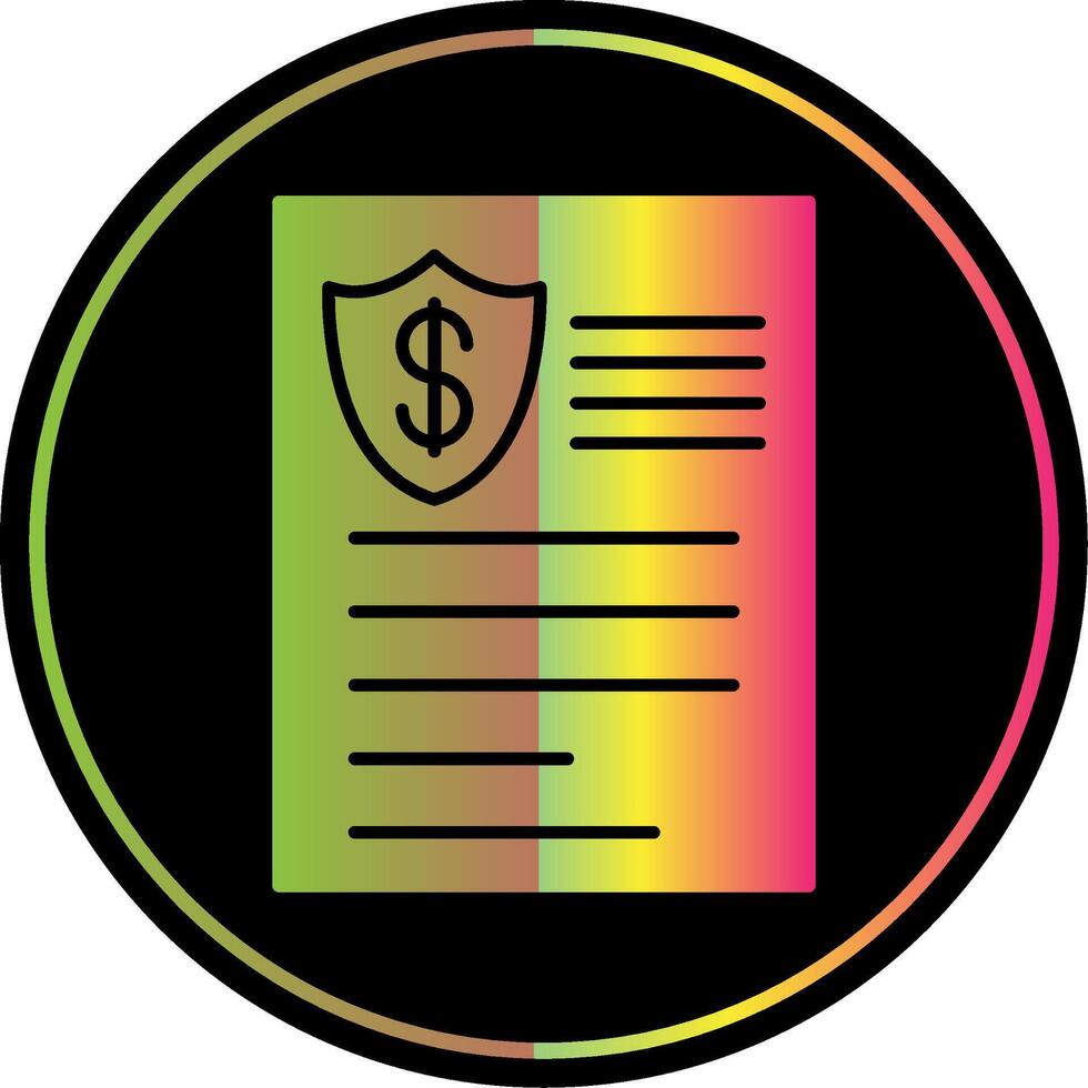 Insurance Glyph Due Color Icon vector
