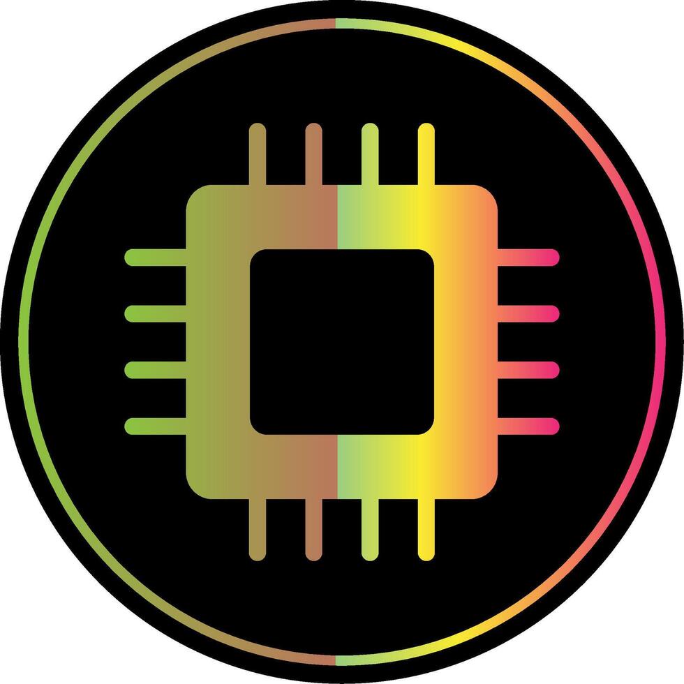 Circuit Board Glyph Due Color Icon vector