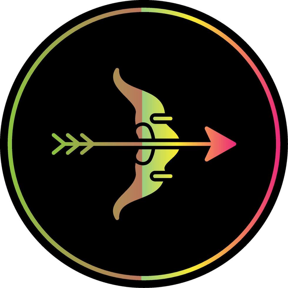 Bow And Arrow Glyph Due Color Icon vector