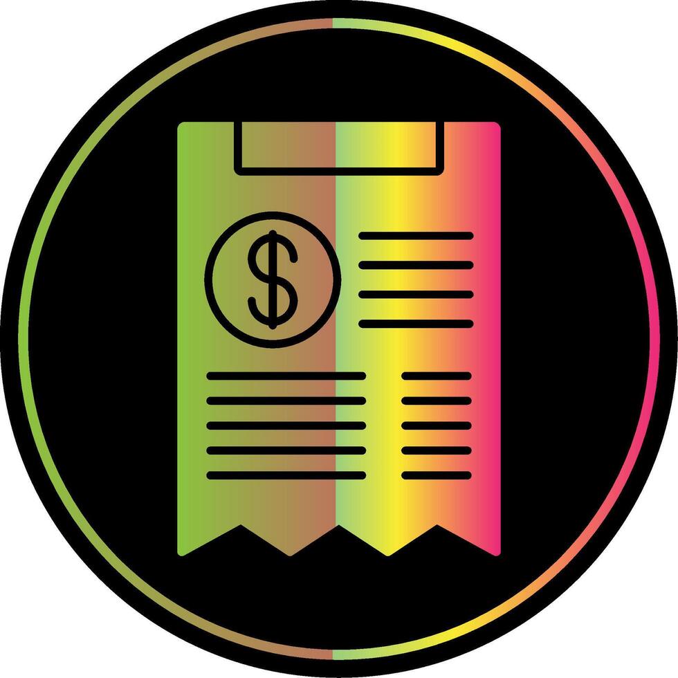 Receipt Glyph Due Color Icon vector