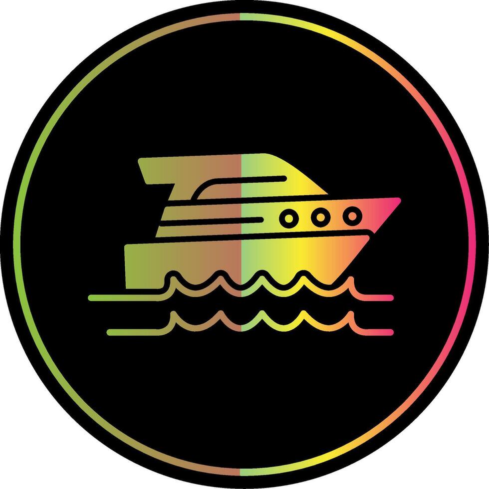 Speed Boat Glyph Due Color Icon vector