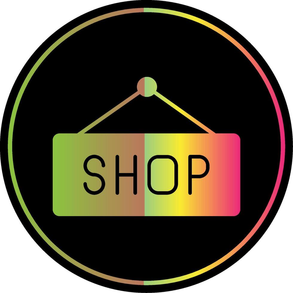 Shop Sign Glyph Due Color Icon vector