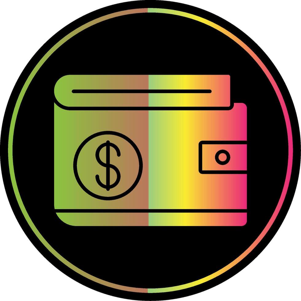 Wallet Glyph Due Color Icon vector
