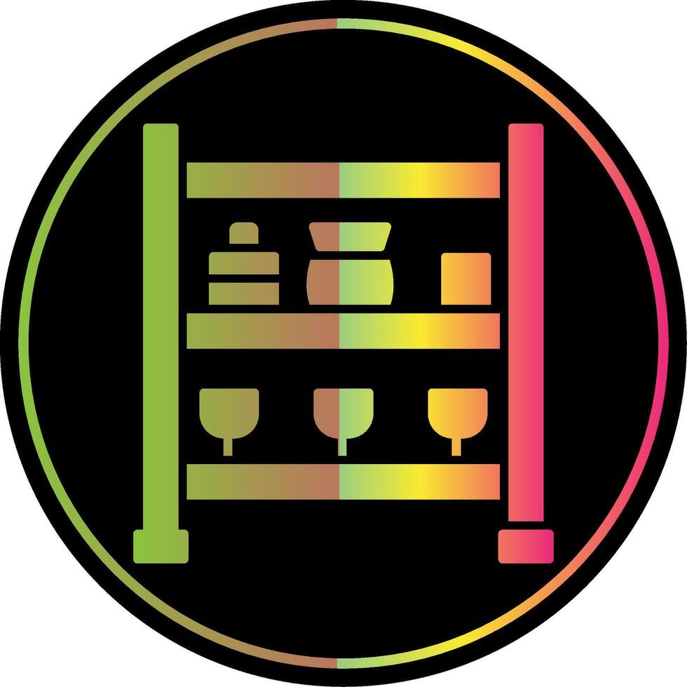 Shelves Glyph Due Color Icon vector