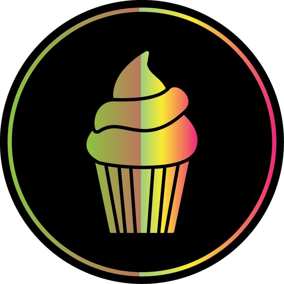 Cupcake Glyph Due Color Icon vector