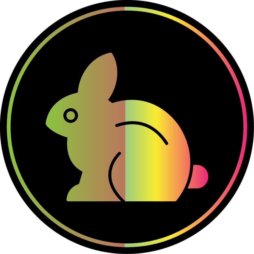 Rabbit Glyph Due Color Icon vector