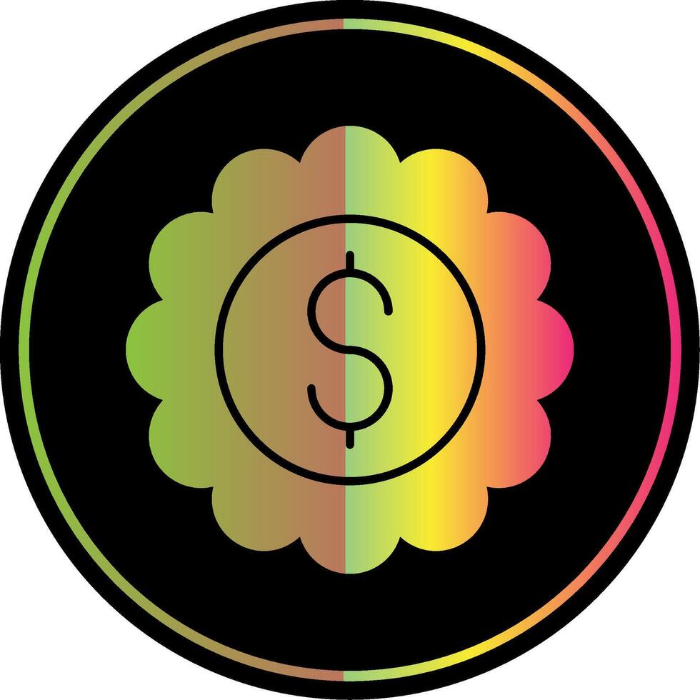Cost Glyph Due Color Icon vector