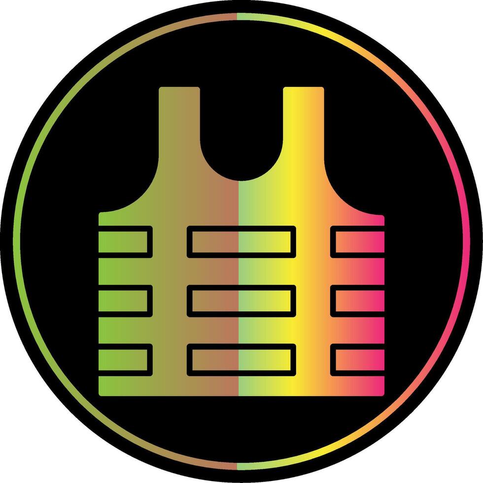 Bullet Proof Vest Glyph Due Color Icon vector