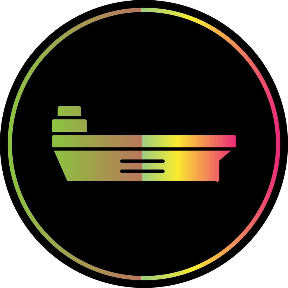 Aircraft Carrier Glyph Due Color Icon vector