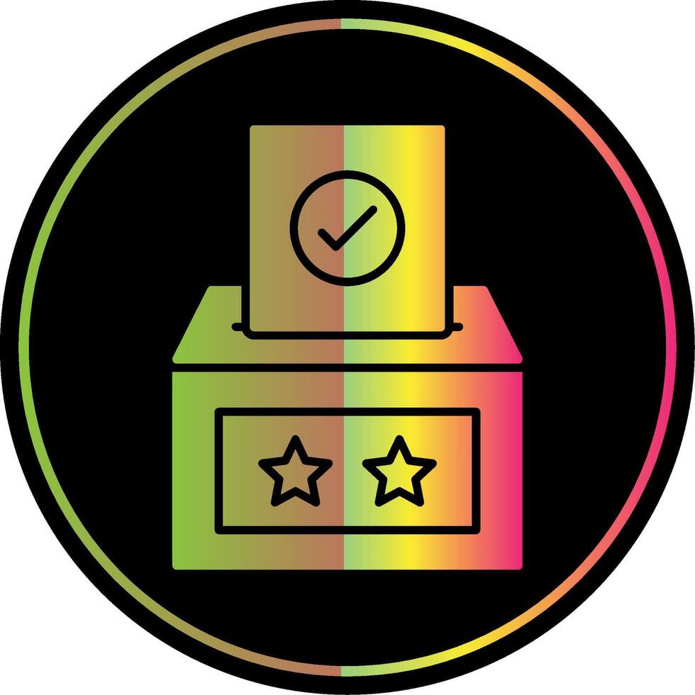 Voting Box Glyph Due Color Icon vector