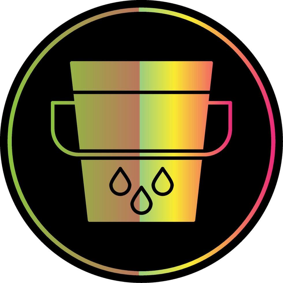 Water Bucket Glyph Due Color Icon vector