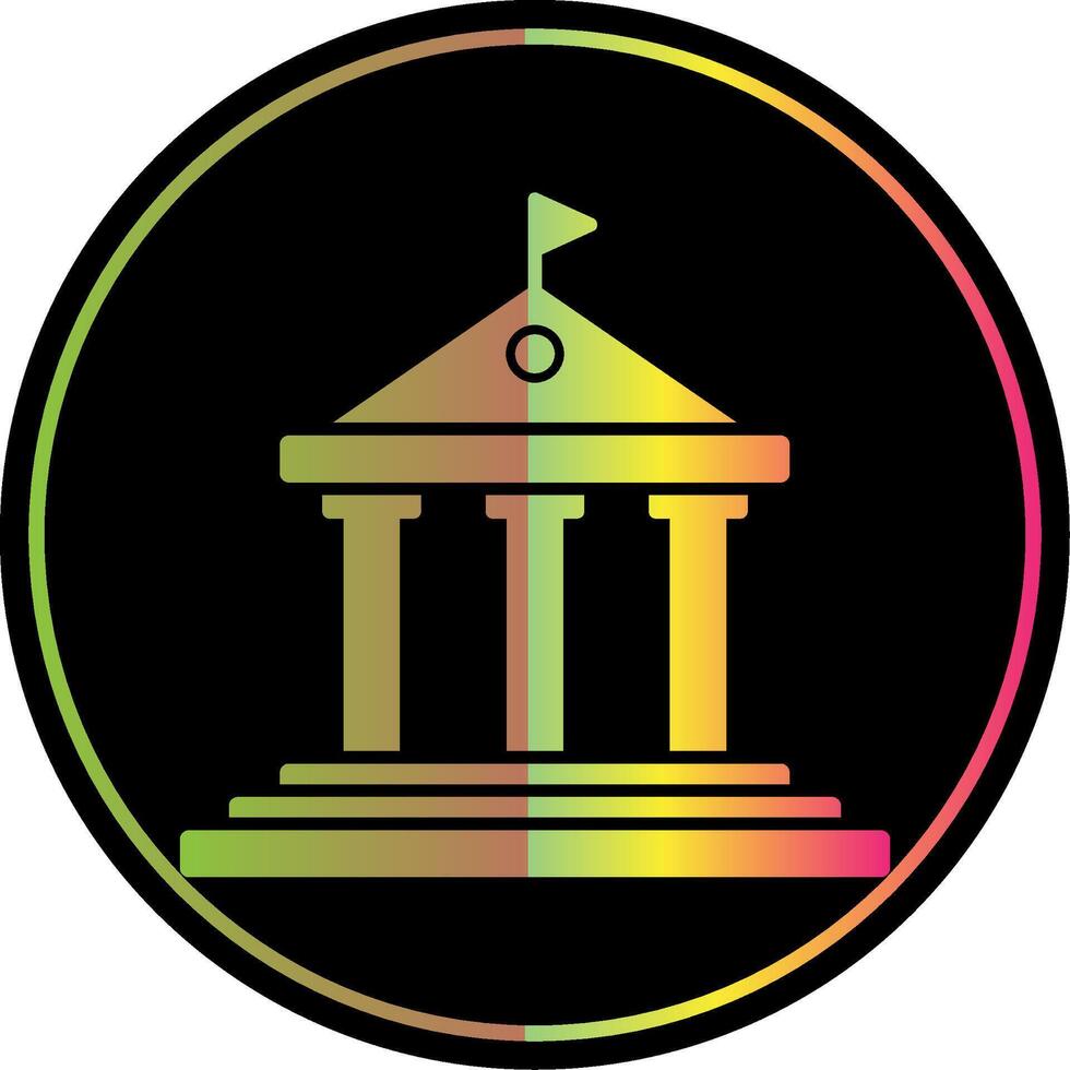 Government Building Glyph Due Color Icon vector