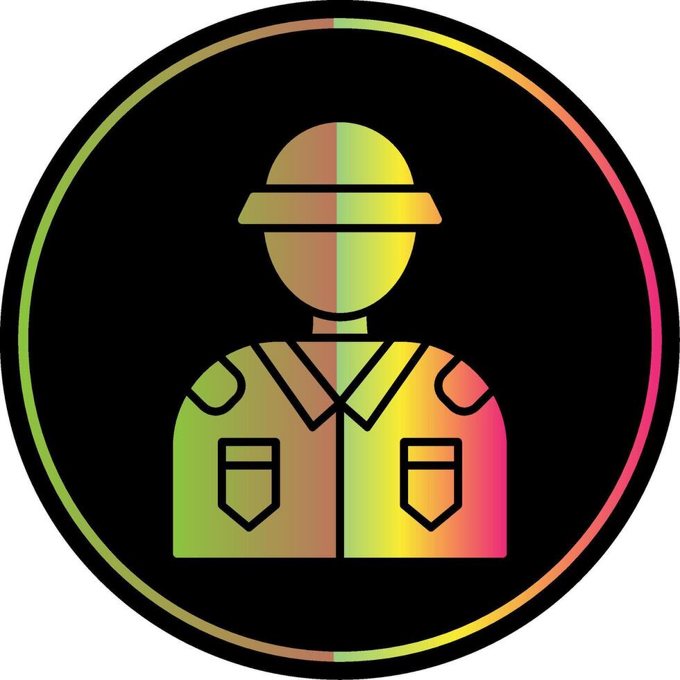 soldado glifo debido icono de color vector