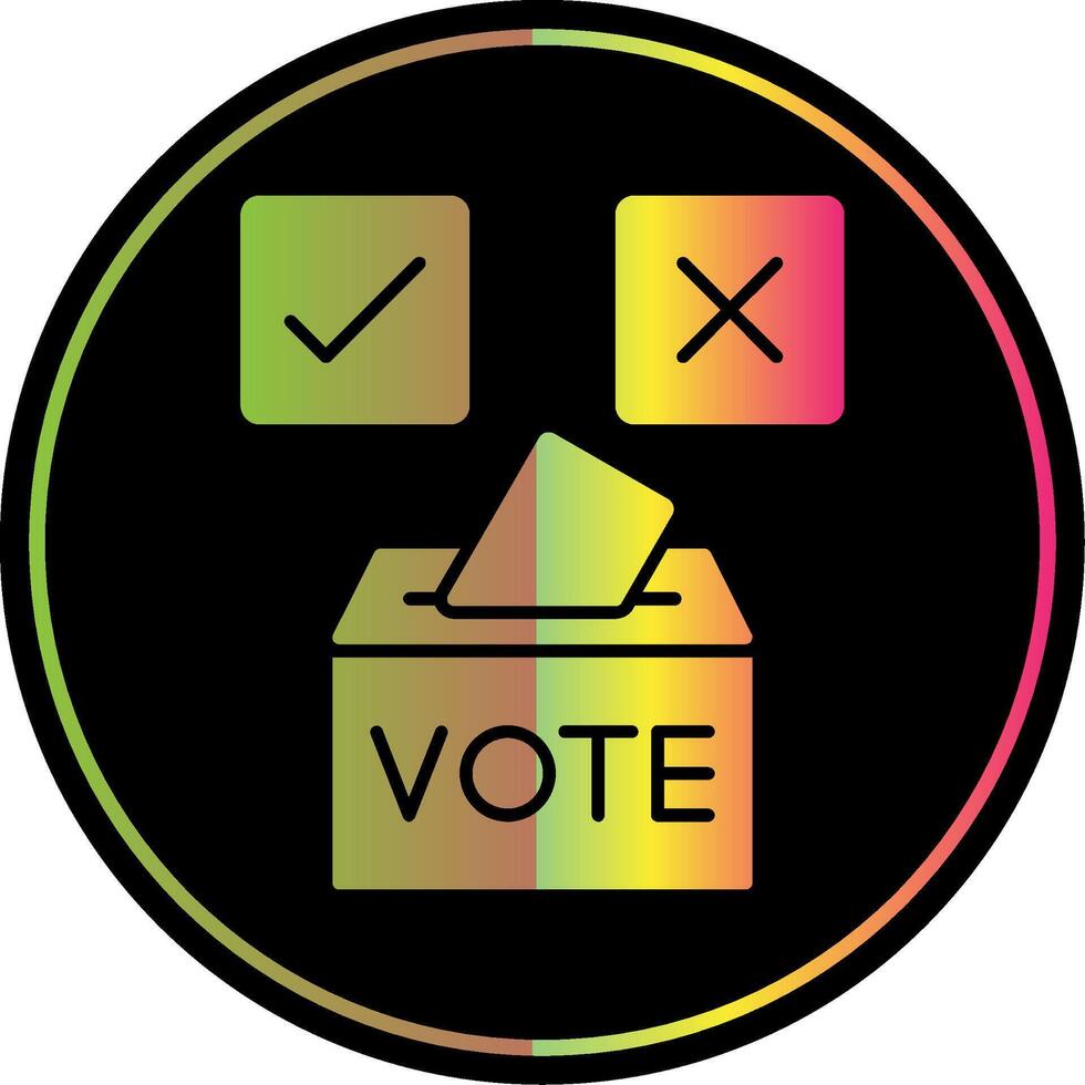 Vote Yes Glyph Due Color Icon vector