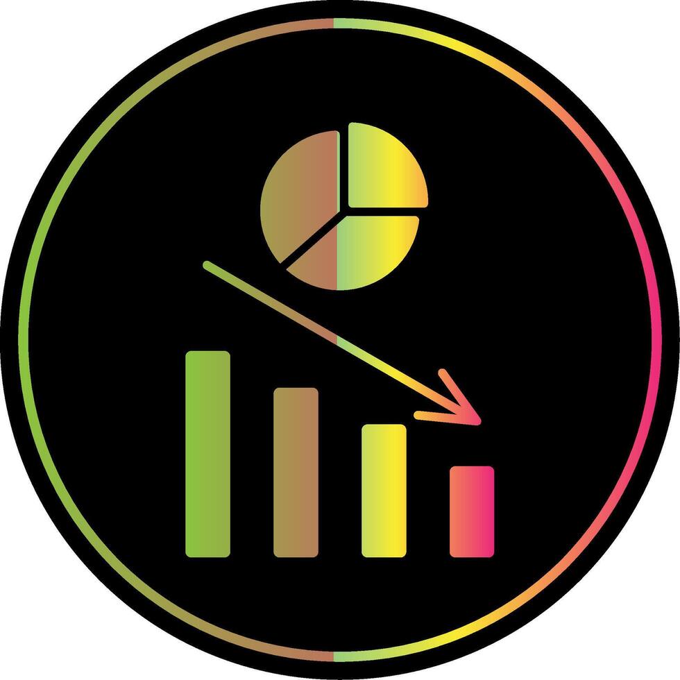 Pie Chart Glyph Due Color Icon vector