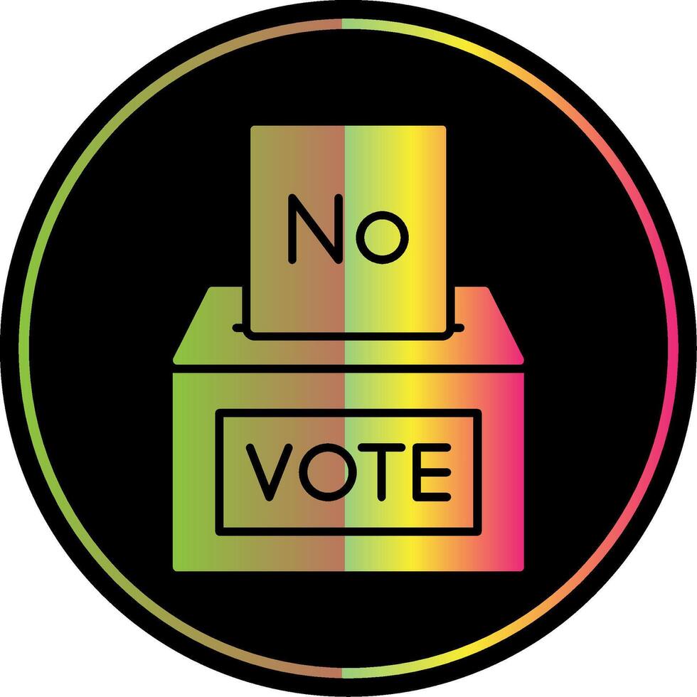 Vote NO Glyph Due Color Icon vector