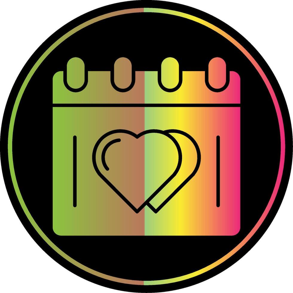 Wedding Day Glyph Due Color Icon vector