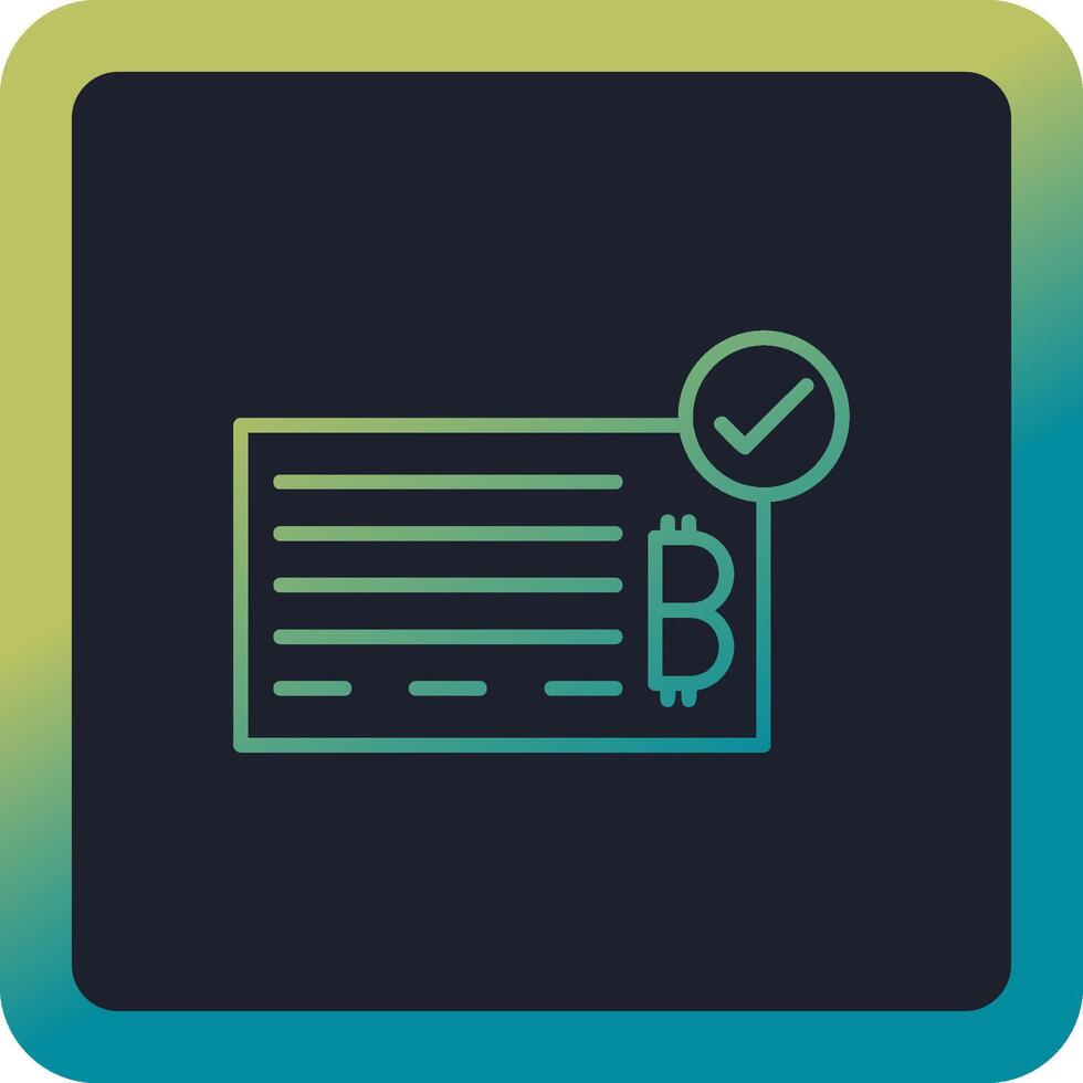 Bank Check Vector Icon