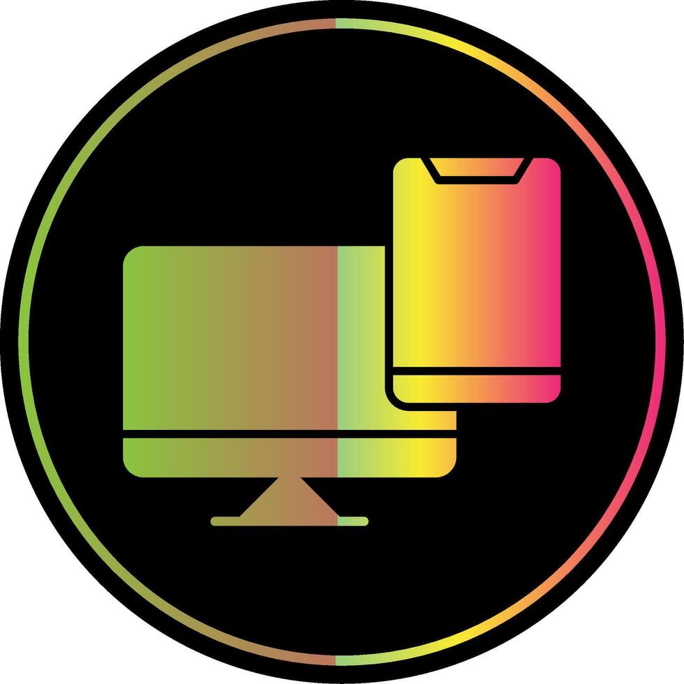Device Glyph Due Color Icon vector