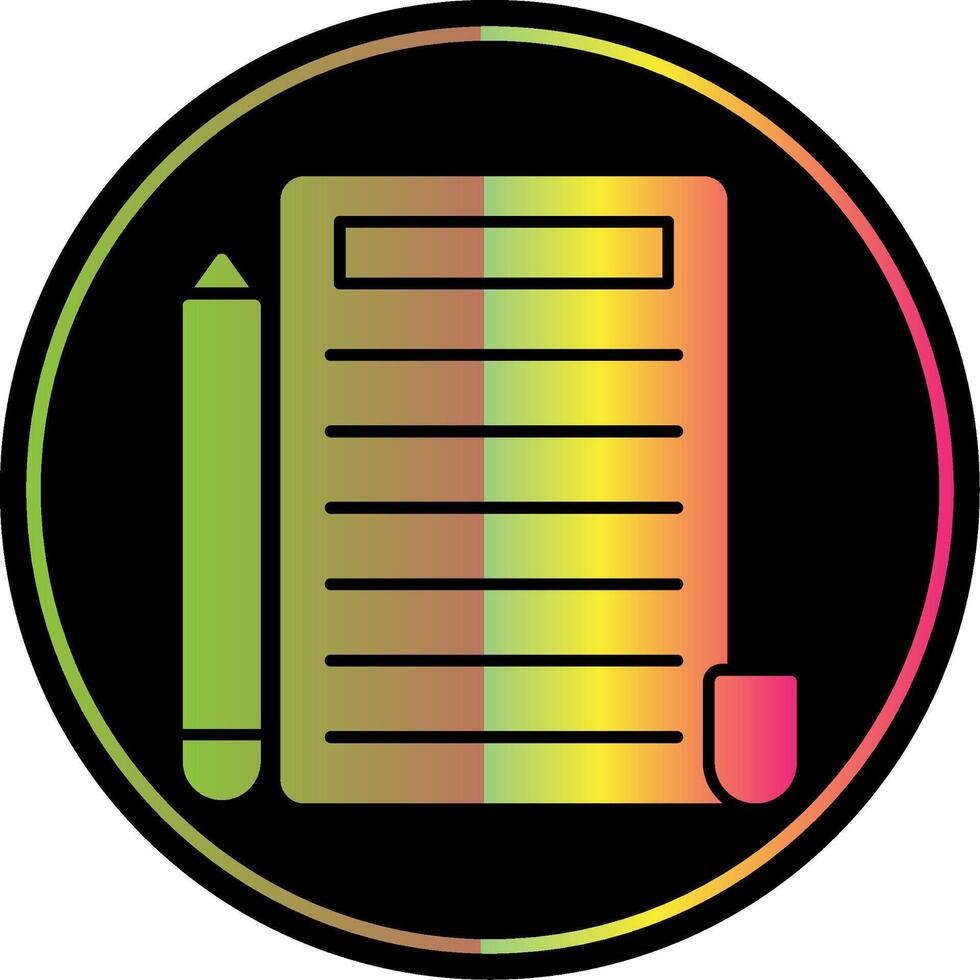 Write Glyph Due Color Icon vector