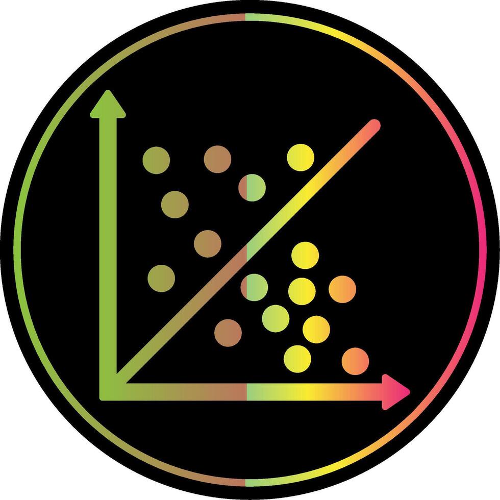 Scatter Graph Glyph Due Color Icon vector