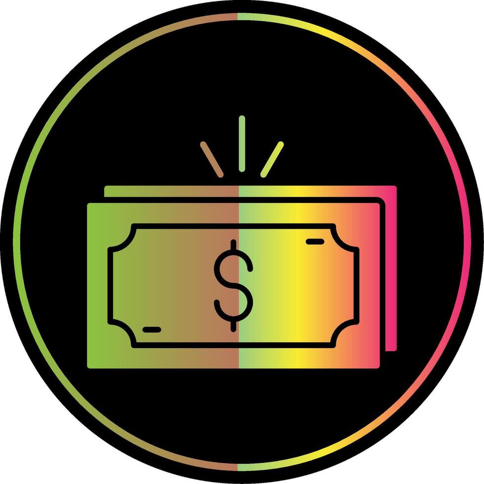 Money Glyph Due Color Icon vector