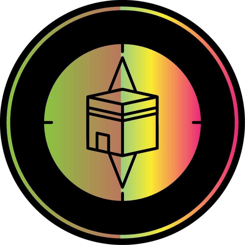 Qibla Compass Glyph Due Color Icon vector