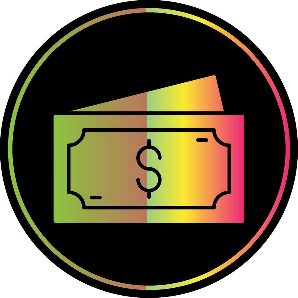 Dollar Glyph Due Color Icon vector
