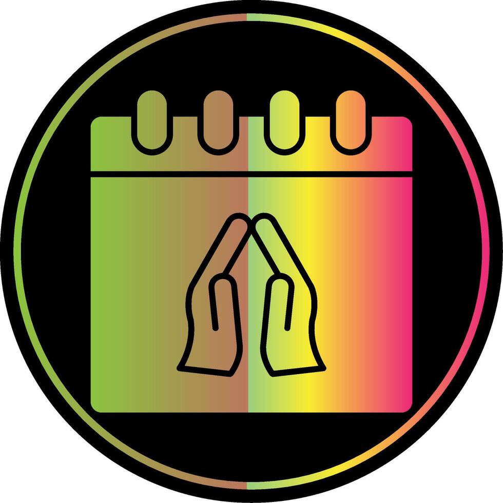 Praying Glyph Due Color Icon vector