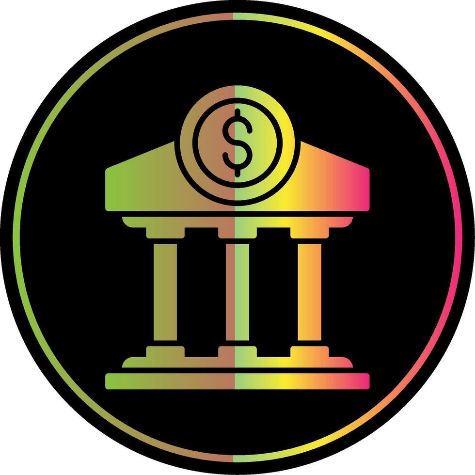 Bank Glyph Due Color Icon vector