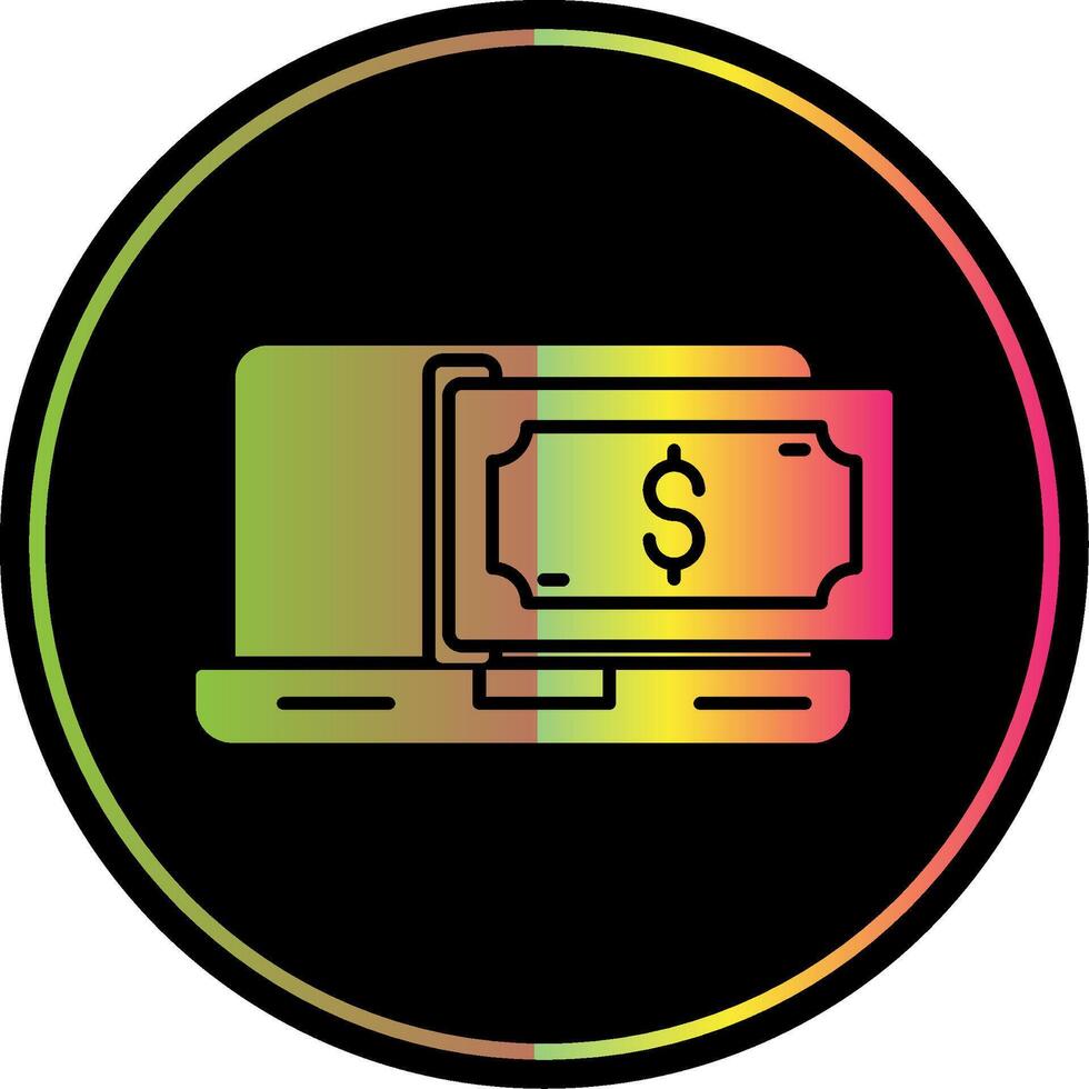 Online Payment Glyph Due Color Icon vector