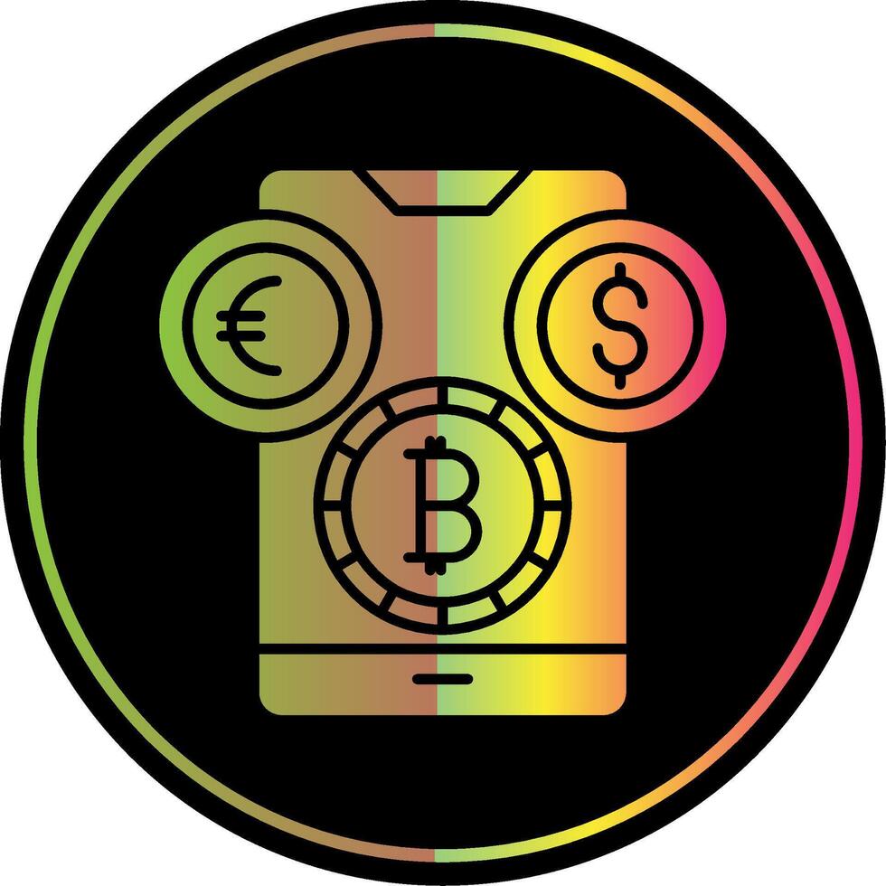 Currency Glyph Due Color Icon vector